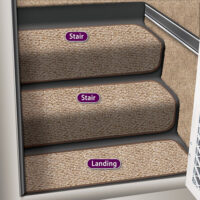 Prest-O-Fit Step Hugger Interior Stair Rug, 13.5 by 23.5 Inches, Butter Pecan