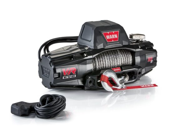 WARN VR EVO 10 10,000 lb Electric Winch, Synthetic Line, Fixed Mount, Black