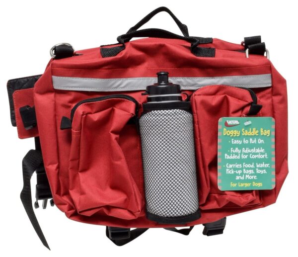 Valterra Pet Backpack, Red Mesh, Medium to Large with Reflective Strips and Pocket
