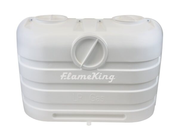 Flame King Dual 20 lb Propane Tank Cover, White with Hinged Lid