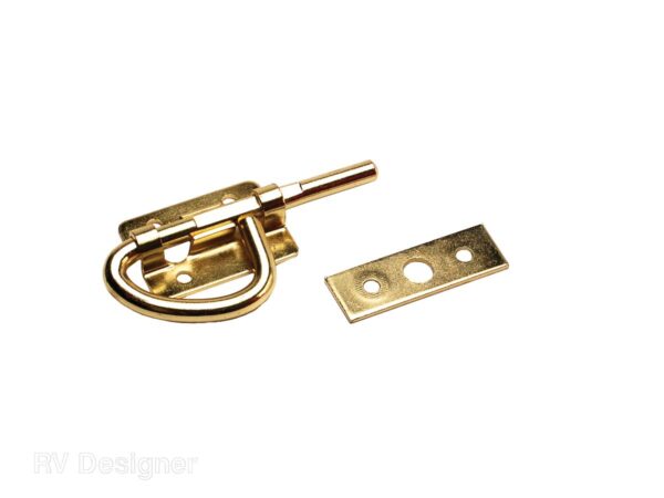RV Designer Bunk Latch, Lever Handle, Gold Brass, 3-1/2" Length