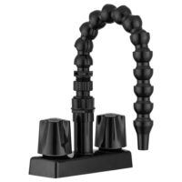 Dura Faucet RV Lavatory Faucet, Single Hole Deck Mount, High Arc Spout, Black