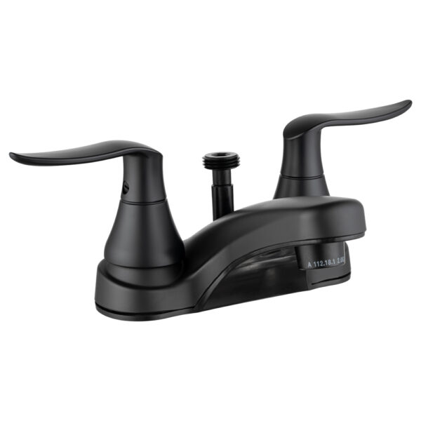 Dura Faucet Arc Style Lavatory Faucet, 4 Inch, Dual Lever, Black