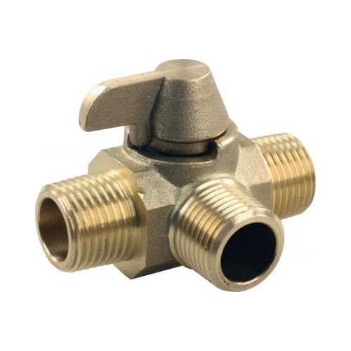 JR Products Water Heater Bypass Valve, Three Way, 1/2 Inch, Brass