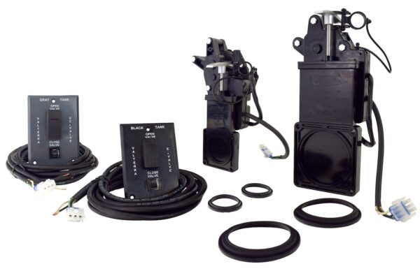 Valterra Sewer Waste Valve with Dual Valve Bodies, 1.5 and 3 Inch, 12V Electric
