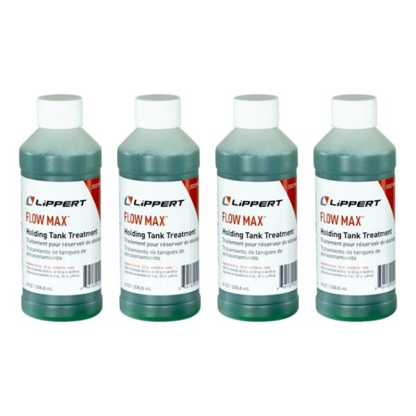 Lippert Flow Max Waste Holding Tank Treatment, 4 Bottle Multi-Pack, Fresh Rain Scent
