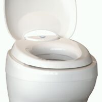 Norcold Bravura Permanent RV Toilet, White, Pedal Flush