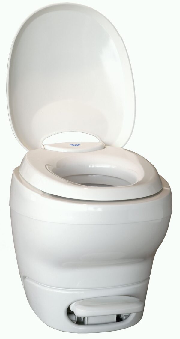 Norcold Bravura Permanent RV Toilet, White, Pedal Flush