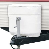 Classic Accessories Propane Tank Cover, Dual 20 lb, White, Zippered Lid