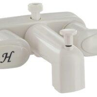Phoenix Products Bathtub Faucet, 4 Inch Wall Mount, White