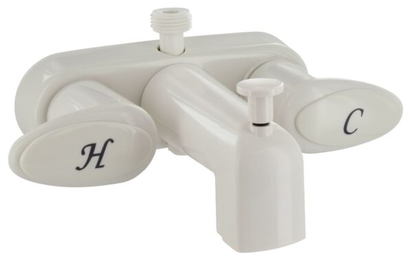 Phoenix Products Bathtub Faucet, 4 Inch Wall Mount, White