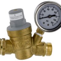 Valterra Adjustable Water Pressure Regulator, 0-60 PSI, with Gauge, Brass