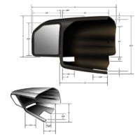 CIPA Custom Towing Mirror, Add-On, 4.5 x 5.25 inches, Set of 2