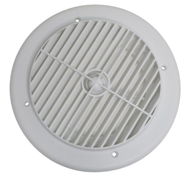 Valterra Heating/Cooling Register, 4" Ceiling, White Plastic, with Damper