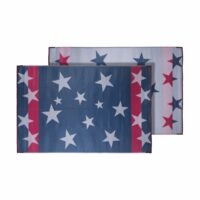 Faulkner 5'8" x 3' Reversible Polypropylene Outdoor Patio Mat, Blue/Red/White