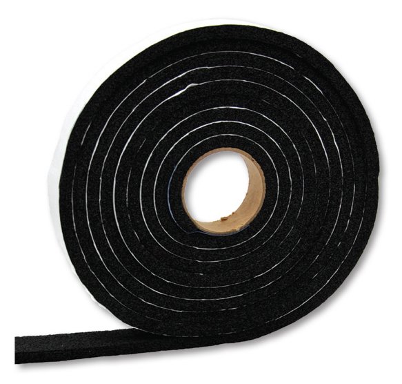 AP Products Weather Stripping, 50 Feet, Vinyl Foam, Black