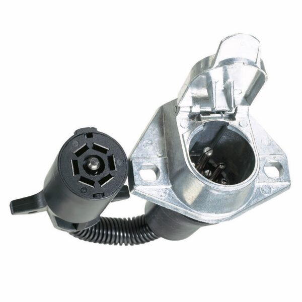 Husky Towing 7-Blade to 7-Pin Trailer Adapter, Black & Silver