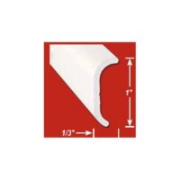 AP Products Short Leg Trim Molding 8 ft, 1 x 5/16 in, White