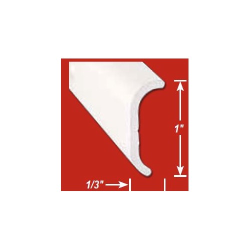 AP Products Short Leg Trim Molding 8 ft, 1 x 5/16 in, White