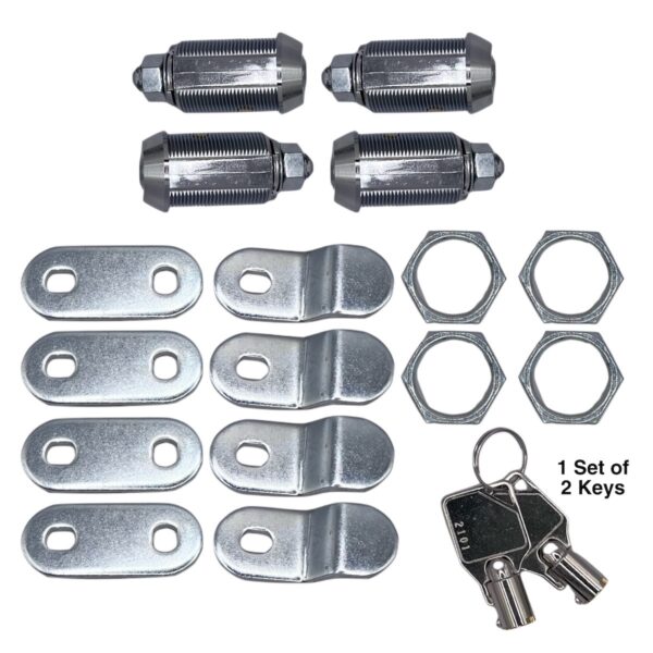 RV Designer Lock Cylinder, 1-1/8 Inch, Stainless Steel, Set of 4