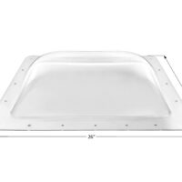 Icon Clear Bubble Skylight Dome, 26 x 18 in Flange, 22 x 14 in Opening, 5 in