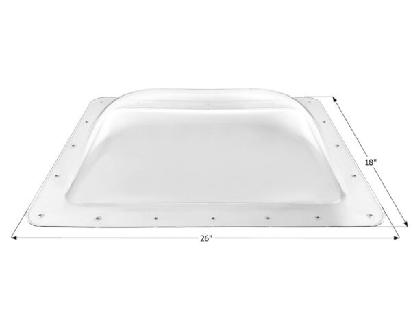 Icon Clear Bubble Skylight Dome, 26 x 18 in Flange, 22 x 14 in Opening, 5 in