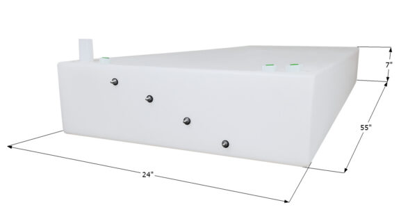 Icon 38 Gallon Fresh Water Tank, Rectangular, 55 x 24 x 7 in, White, USA Made