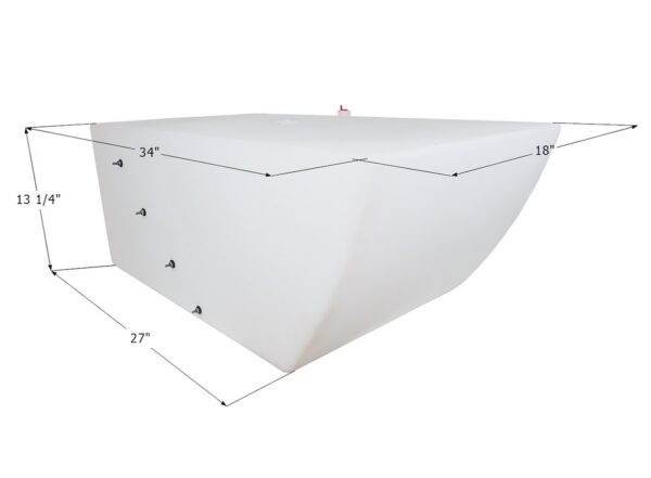 Icon 31 Gallon Fresh Water Tank, Rectangular, 34 x 18.5 x 13.25 in, White