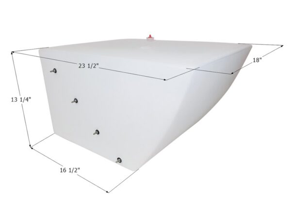 Icon 20 Gallon Fresh Water Tank, Rectangular, 23.5 x 18 x 13.25 in, White