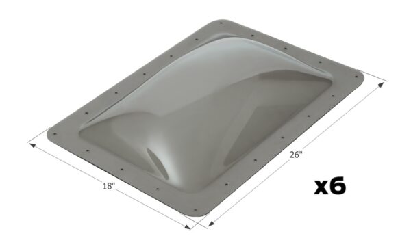 Icon Rectangular Bubble Skylight, Smoke, Set of 6