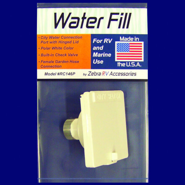 Zebra RV Fresh Water Inlet, Polar White