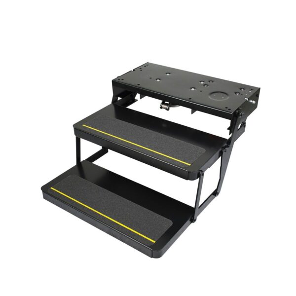 Lippert Kwikee 34 Series Double Electric RV Entry Step, 30 in. Wide, Black
