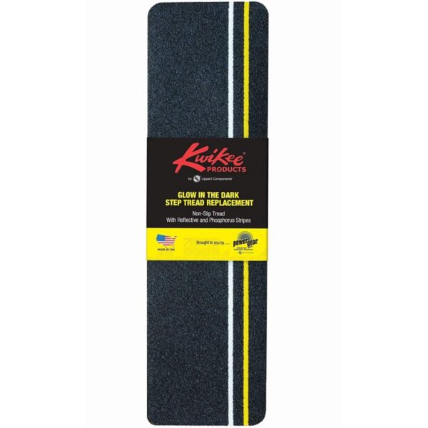 Lippert Glow-in-the-Dark Step Rug, Black with Yellow, 21 by 6 Inch