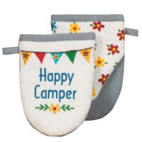 Kay Dee Designs Happy Camper Cooking Mitt, 200°F Heat-Resistant, White