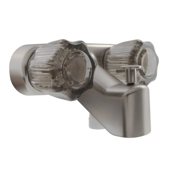 Dura Faucet Bathtub Faucet, Silver, with Diverter Spout and Knob Handles