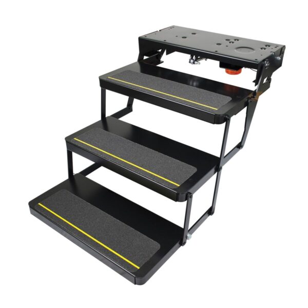 Lippert Kwikee 25 Series Triple Electric Entry Step, 24 in., Black