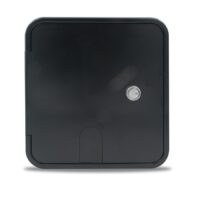 B&B Molders Electrical Cord Hatch, 8 x 8 Inch Rectangular, Black with Key Lock