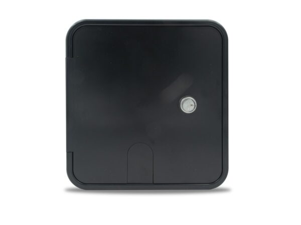 B&B Molders Electrical Cord Hatch, 8 x 8 Inch Rectangular, Black with Key Lock