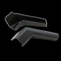 JR Products Drip Rail Gutter Spout, 1-1/16 Inch Wide, Black, Set of 2