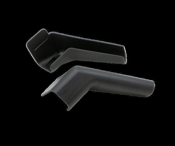 JR Products Drip Rail Gutter Spout, 1-1/16 Inch Wide, Black, Set of 2