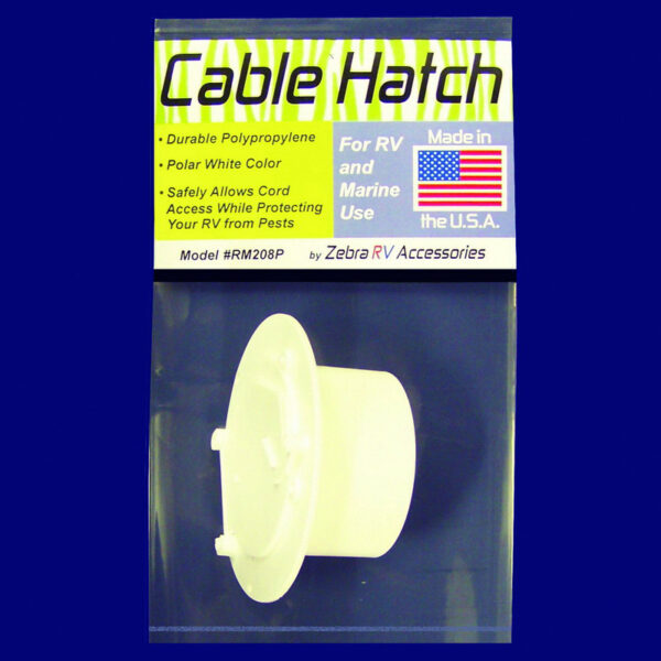 Zebra RV Electrical Cord Hatch, Polar White, Polypropylene