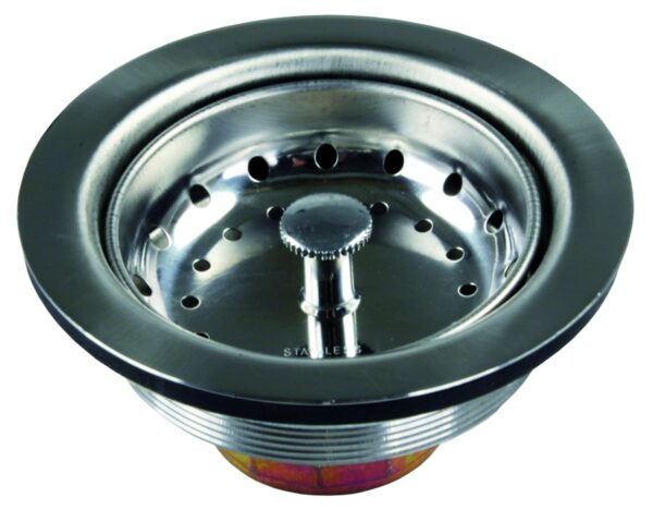 JR Products Sink Strainer, 3.5" to 4" Stainless Steel with Hardware