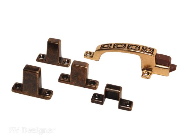 RV Designer 4 Inch Brass Cabinet Catch, Antique Bronze