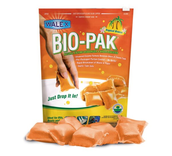 Walex Bio-Pak Waste Holding Tank Treatment, 10 Drop-Ins, Tropical Fragrance