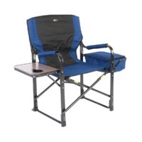 Faulkner Director Camping Chair, 300 Pound Capacity, Blue and Black