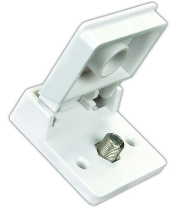 JR Products Weatherproof TV Cable Entry Plate, Polar White, Single Cable