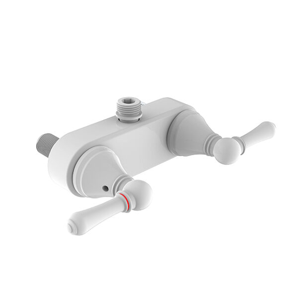 LaSalle Bristol Shower Control Valve, 2-Valve, 4 in. Center, with Showerhead, White