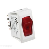 RV Designer 14V 10A Rocker Switch with Red Light, White
