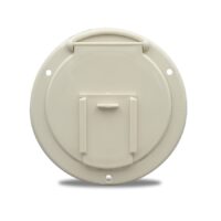B&B Molders Electrical Cord Hatch, Round, 4.5 Inch Diameter, Colonial White