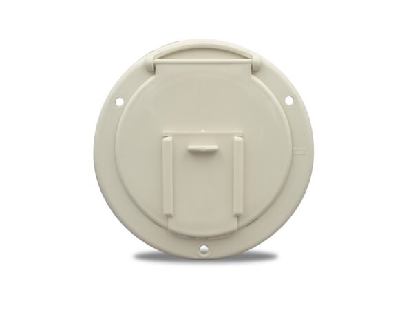 B&B Molders Electrical Cord Hatch, Round, 4.5 Inch Diameter, Colonial White